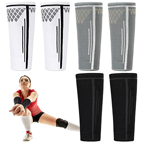 Hanaive 3 Pairs Volleyball Arm Sleeves Compression - color: White, Gray, Black