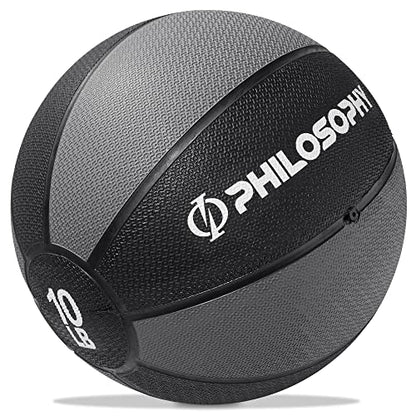 Philosophy Gym Medicine Ball - Weighted Fitness Non-Slip Ball - style: 10 LB