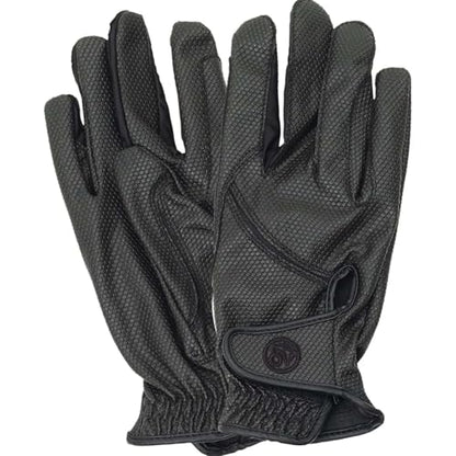 Ovation Unisex Tek-Flex Riding Gloves | Durable All-Season Leather Gloves with Touch Screen and Hook & Loop Wrist Closure - color: Black/Black, size: Small