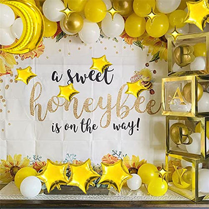 Moon and Star Balloons Gold,Star Foil Balloons Four Pointed Star Balloon - color: Gold Moon Star