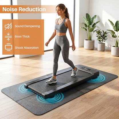 Bike Mat Compatible with Peloton Bike,6mm Thick,Elliptical,Treadmill Mat,Under Exercise Bike Trainer Pad for Indoor Stationary Spin Bike Gym Equipment Hardwood Floor Carpet Protector - size: 48"L x 24"W x 0.3"Th
