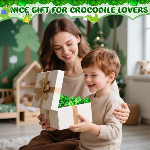104PCS Luminous Miniature Crocodiles Figurines Mini Resin Crocodile | Tiny Alligator Animal Figures for Fairy Garden Miniature Moss Landscape DIY Craft Home Decor - style: Luminous Crocodile-104