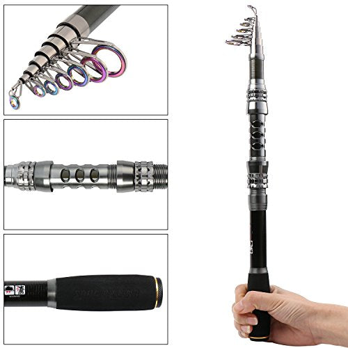 Sougayilang Fishing Rod Reel Combo with Telescopic Fishing Pole Spinning Reel Carrier Bag for Travel Saltwater Freshwater Fishing - size: 5.91 ft, style: C-only Fishing Rod