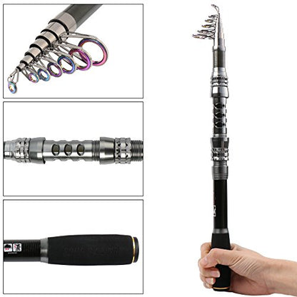 Sougayilang Fishing Rod Reel Combo with Telescopic Fishing Pole Spinning Reel Carrier Bag for Travel Saltwater Freshwater Fishing - size: 5.91 ft, style: C-only Fishing Rod