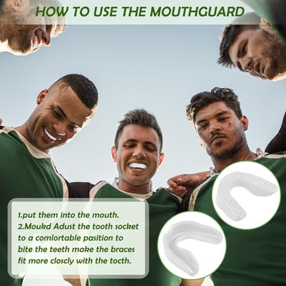 Kathfly 100 Pack Sports Mouth Guard Bulk Athletic Mouthguard Silicone Gum Mouthpiece Teeth Protection for Football Boxing Basketball Hockey Karate Lacrosse Wrestling(White) - color: White