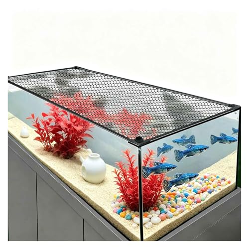 Aquarium Screen Net Fish Tank Cover Designed Fish Jumping Out Providing Secure Fit for Aquarium Guard Screen Tank Lid Cover Protective Net(45x45CM/17.72x17.72in) - size: 45x45CM/17.72x17.72in