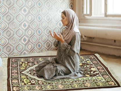 Prayer Mat, Prayer Mat Islam, Prayer-Rug Islamic, Muslim Prayer-Rug, with Elegant Design Bags, Soft Carpet, for Ramadan Islamic Muslim, Great Gift for Family, Friends (Brown)