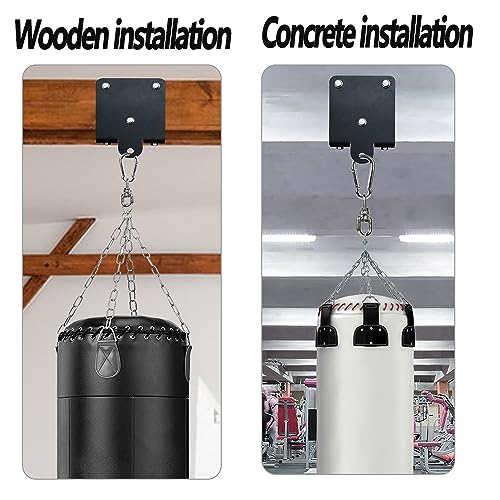 Heavy Punching Boxing Bag Hanger, Heavy Duty Bag Hanger Bracket, 360° Rotation Wall Ceiling Mount Wood Beam Hook for Boxing Muay Thai Training, Aerial Yoga Swing & Hammock