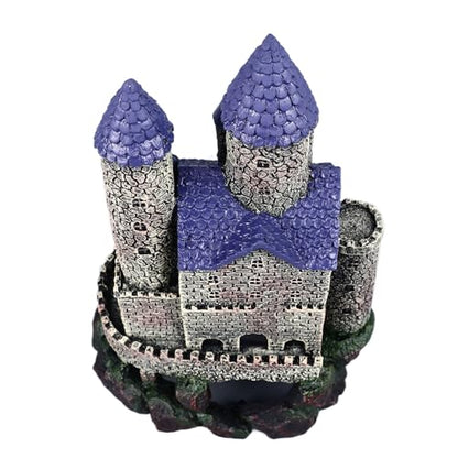 Aquarium Castle Decoration, Resin Aquarium Castle Decoration, Simulated Resin Hideout Cave Fish Tank House Ornament for Freshwater Saltwater