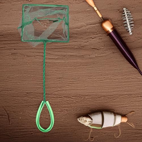 VICASKY 2pcs Small Fine Mesh Fish Nets with Square Frame for Aquarium and Fish Tank Cleaning, Portable Handheld Shrimp and Goldfish Net for Pond and Home Use