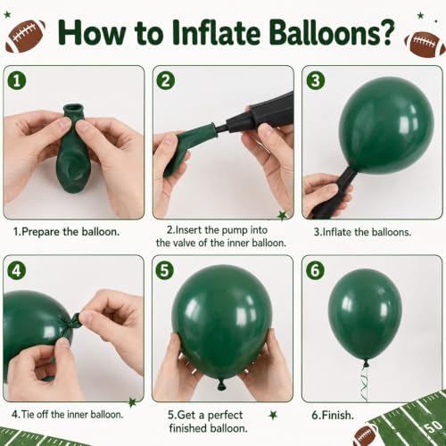 Football Balloons, Green Black Football Printed for Boys Sports Birthday - color: Green Football