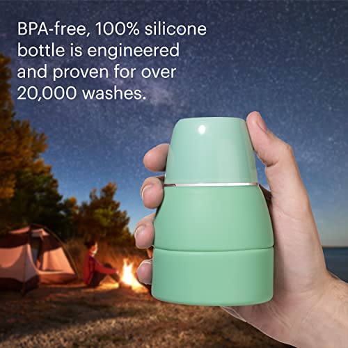 Brondell Bidet GoSpa Portable Peri Bottle, Collapsible Travel Bidet, Compact and Discreet, with Travel Bag for Postpartum & Perineal Care, 500ml, in Green - color: Green