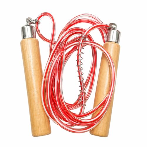 Adjustable Jump Rope for Fitness and Exercise – Skipping Rope for Cardio, Boxing, and Weight Loss – Speed Rope - color: Red