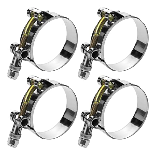 4 Pack 1.25" T-Bolt Hose Clamps, 304 Stainless Steel Turbo Intake Clamp, Working Range 1.42"-1.73"(36mm-44mm) for 1.25" I.D. Hose with 5mm Wall Thickness - size: 1.25" hose clamp 36mm-44mm (1.4"-1.73")