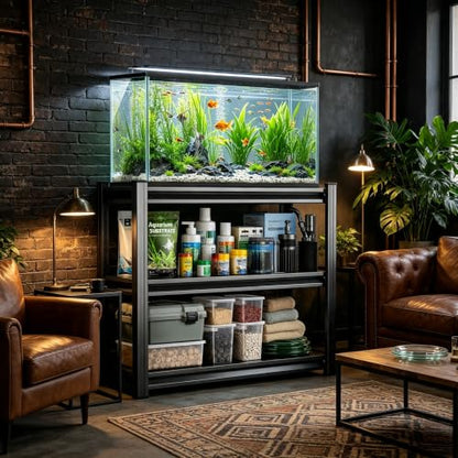 Aquarium Stand 1200 LBS Fish Tank Stand Heavy Duty Adjustable Shelf | Metal Aquarium Shelving With Adjustable Storage Tiers for Turtle Tanks, Reptile Terrariums and Pet Supplies Organization - size: 3-TIER 31.5"H×39.4"W×13.8"D