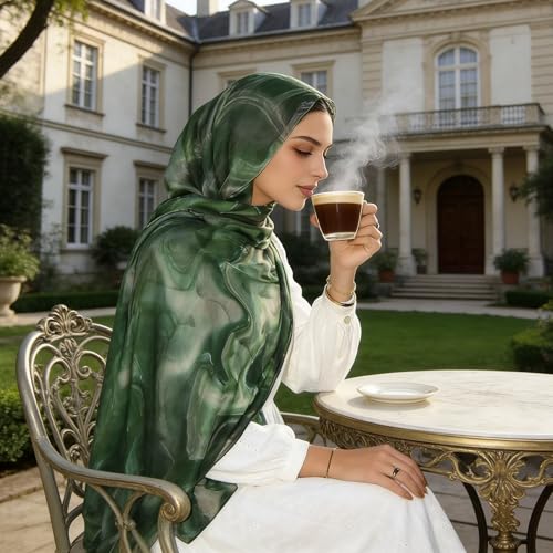 Hijab Scarf for Women Fashion Printed Modal Hijab Head Wrap Scarves Lightweight Long Scarf Shawls - color: Watercolor I