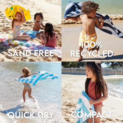 Dock & Bay Beach Towel - Quick Dry, Sand Free - Compact, Lightweight - 100% Recycled - Includes Bag - Cabana - Whitsunday Blue, Medium (130x70cm, 51x27) - color: Cabana - Whitsunday Blue, size: Medium (130x70cm, 51x27")