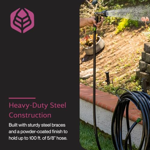 Yard Butler Free-Standing Hose Hanger with Spigot, IHCF-3KDS - Durable Hose Stand for Keeping It Elevated - Convenient Garden Accessory - Rust-Resistant - Anti-Kink Design - Easy Installation | Steel Freestanding Hose Holder for Lawn and Garden, Water Hos