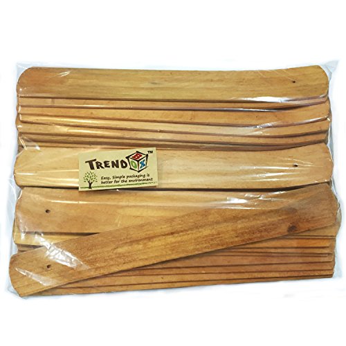 TRENDBOX 30pcs Handmade Plain Wood Wooden Incense Stick Holder Burner Ash Catcher Natural Design Buddhist - size: 30 pcs