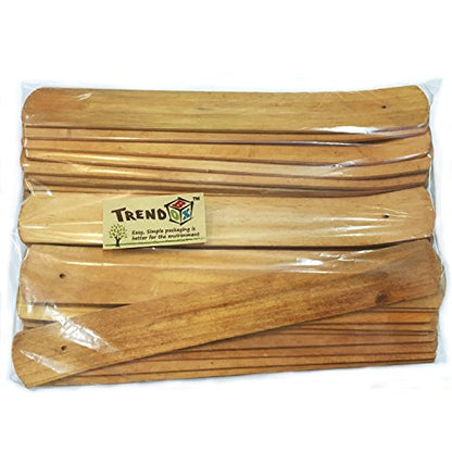TRENDBOX 30pcs Handmade Plain Wood Wooden Incense Stick Holder Burner Ash Catcher Natural Design Buddhist - size: 30 pcs
