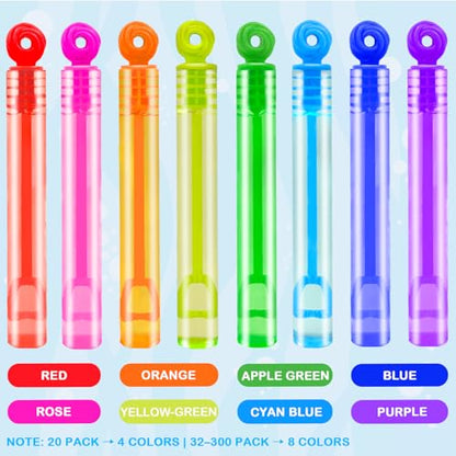 Bulk Neon Mini Bubbles Party Favors for Kids 100 Pack, Small Non Candy Treat Goodie Bag Stuffer Toys Gifts Bulk for Toddler, End of Year School Classroom Carnival Prize for Fourth of July Parade Throw