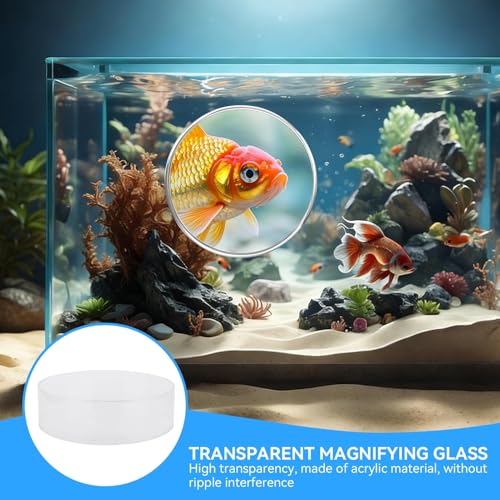 Clear Acrylic Coral Viewer, Aquarium Fish Photograph Cylinder Fish Tank Coral Observe Lense Magnifier Fish Tank Accessory for Viewing Coral and Taking Pictures(250mm)