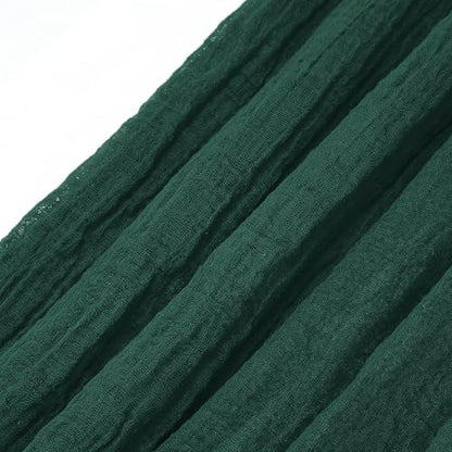 Geyoga 6 Pcs Women Scarf Shawl Hijab Scarves Cotton Crinkle Hijab for Women Blend Shawl Crinkle Wrap Head for Seasons - color: Dark Green