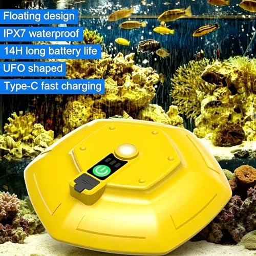 Floating and Rechargeable Bait Bucket Aerator, IPX7 Waterproof with Magnetic Charging,Magnetic Type-C Charging, Ultra-Quiet 3000mAh Battery,Suitable for Live Bait Buckets & Fish Tanks (5–30 Gallons)