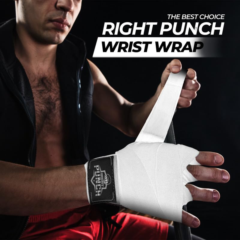 ProShield Boxing Wraps| 180-Inch Bandages| Boxing Hand Wraps Protection for Muay Thai MMA and Kickboxing - color: White, size: 157"