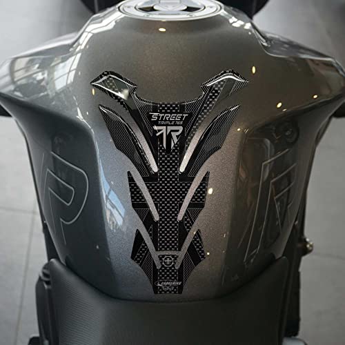 labelbike 3D Sticker Motorcycle Tank Pad Compatible with Triumph | Street Triple 765 R 2023, Resin Protection, Anti-scratch, Decoration
