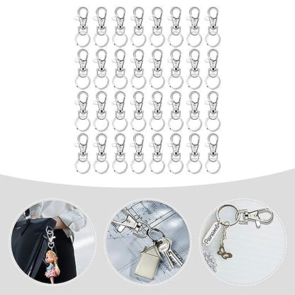160pcs Rotation Lobster Claw Clasps Set Key Rings Swivel Keychain Accessories for Bags and DIY Projects