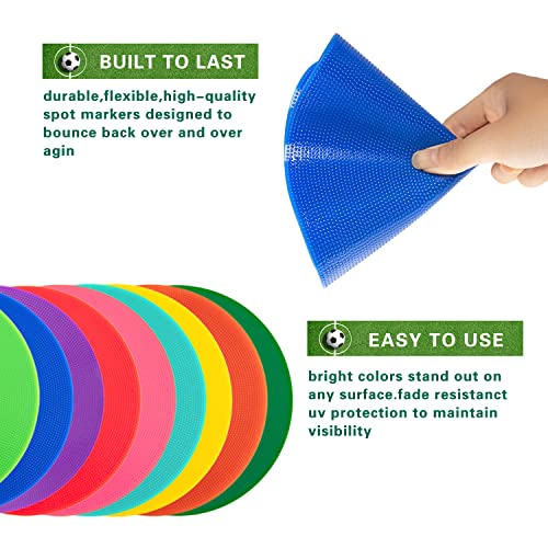 Non Slip Rubber Floor Markers 4 Inch 9 Inch 10 Inch | Multicoloured Poly Dots are suitable for football training and agility drills Marking positions in dance studios - style: 9inch 27pcs