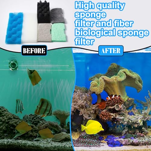 Threlaco 52 Pcs Replacement Filter Media Kit Compatible with Fluval 306/307 Aquarium Filters, Include Three Bio Sponge, Ammonia/Phosphate/Nitrite Remover, Towel and Grease - style: 306/307