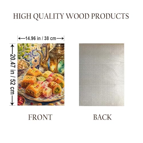 Arabic Sweets Islamic Kitchen Food Jigsaw Puzzle - 500 Pieces Wooden Puzzle for Adults, Wall Art Gift, Finished Size: 20 x 15 Inch - color: Arabic Sweets Islamic Kitchen - 500 Pieces