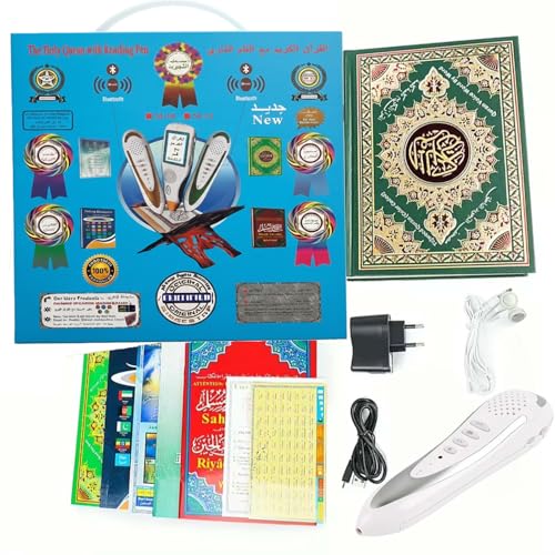 Quran Reading Pen, AIPEBANI Large Size Quran Book Electronic Reader Pen Word-by-Word Digital Rechargeable Holy Quran Recorder 25 Languages and Reciters 6 Books, Ramadan Gift for Kids Adults Blue - size: Extra Large