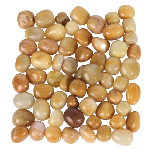 Sportmusies 1lb Natural Polished Crystals for Home Decoration, Yellow Jade | Crystals for Reiki Healing Chakra Balancing, Minerial Stone Specimen, Rocks for Zen Garden Vase Filler Jewelry Making Crafts - color: #2-yellow