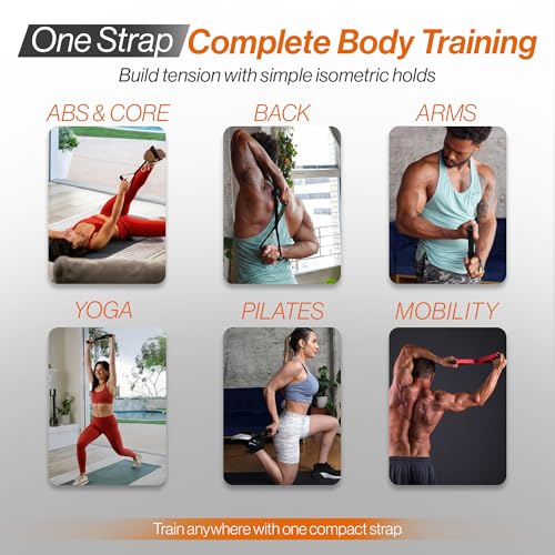 Bullworker ISO BOW Pro Isometric Exercise Equipment & Workout Straps - Self Resistance Stretching Strap With Handles, Portable Workout Equipment for Yoga - Strength Training Equipment for Home Gym