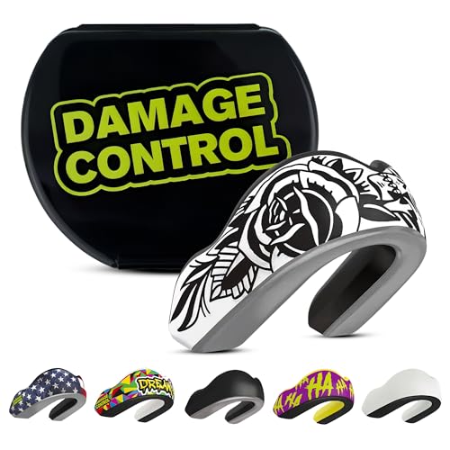 DAMAGE CONTROL Extreme Impact Mouth Guard – Sports Mouthguard for Boxing, MMA, BJJ, Hockey, Rugby, Lacrosse, & More – Mouthpiece for Teeth & Jaw Protection, for Youth & Adults (Adult, Blackarts) - color: Blackarts, size: Adult