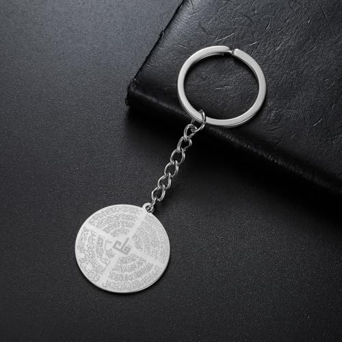 Dreamtimes Islamic Ayatul Kursi Keychain for Women Men Muslim Quran Allah Jewelry Ayatul Kursi Arabic Calligraphy Keychain - color: Silver