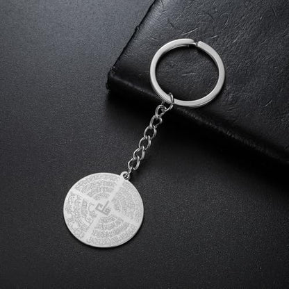 Dreamtimes Islamic Ayatul Kursi Keychain for Women Men Muslim Quran Allah Jewelry Ayatul Kursi Arabic Calligraphy Keychain - color: Silver