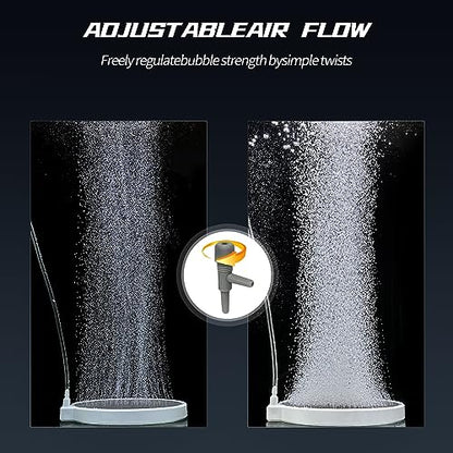 Nano Aquarium Air Stones, Fish Tank Oxygen Aerator (35-100Gal) | 4Inch, Comes with Air Tube, Control Valve and Check Valve, Quiet Operation, Nano Bubbles, Improve Dissolved Oxygen - size: 4 inch for 35 to 100 gallon tanks