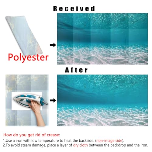 24X12IN Natural Undersea Aquarium Background, Undersea Beach Fish Tank Background, with 8 EVA Double-Sided Tape - color: Sea, size: 24X12in/60X30cm
