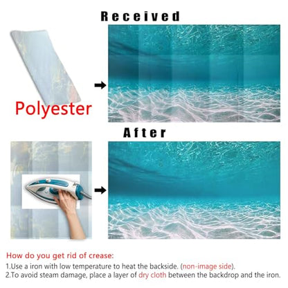 24X12IN Natural Undersea Aquarium Background, Undersea Beach Fish Tank Background, with 8 EVA Double-Sided Tape - color: Sea, size: 24X12in/60X30cm