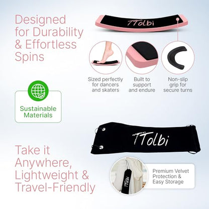 Turn Board for Dancers and Skaters, Ballet and Figure Skating Spinner | Off-ice trainer to improve spins, turns and balance for ballet, ice skating, cheer and gymnastics, all levels - color: Pink Premium