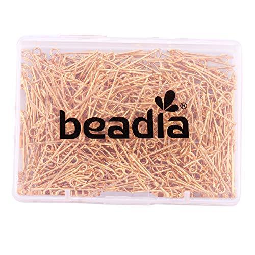 BEADIA Open Eye Pins Gold Head Pins for DIY Jewelry Making 20mm 500pcs - color: Gold, size: 20mm