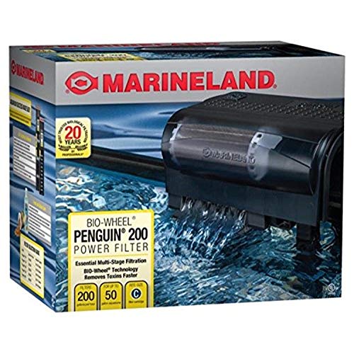 Marineland Penguin Bio-Wheel Power Filter 200 GPH, Multi-Stage Aquarium Filtration - size: Up to 50 gallons