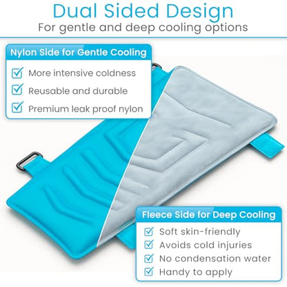 Arctic Flex Full Leg Ice Pack Wrap (Hot & Cold Therapy) - Large, Reusable Gel Ice Pack for Injuries & Swelling - ICY Sleeve for Leg Pain Relief - Cold/Hot Wrap for Thigh, Hips, Knee, Shins & Back