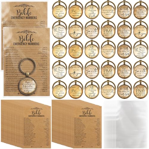 Tondiamo 40 Set Christian Keychains Gifts Bible Verse Inspirational Cards