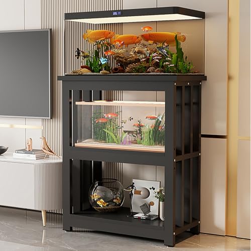 Adjustable Multi-Tier Fish Tank Stand - Heavy-Duty Steel Aquarium Cabinet for Large Tanks & Reptile Terrariums - Versatile Home & Office Display Table - color: #B, size: 60x45x100cm/24x18x39in