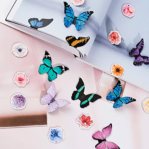 Faccito 24 Pieces Butterfly Magnetic Bookmarks Cute Magnet Page Foldable Page Markers Flower Butterfly Bookmarks Clip for Women Students Book Lovers Reading, Office Christmas Supplies Gifts